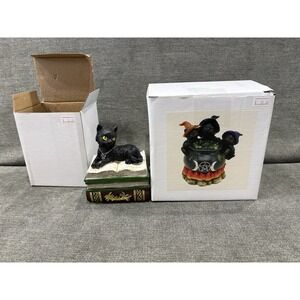 Witching Hour 3 Wiccan Kitten Cats Potion Triple Moon Cauldron & Trinket Box